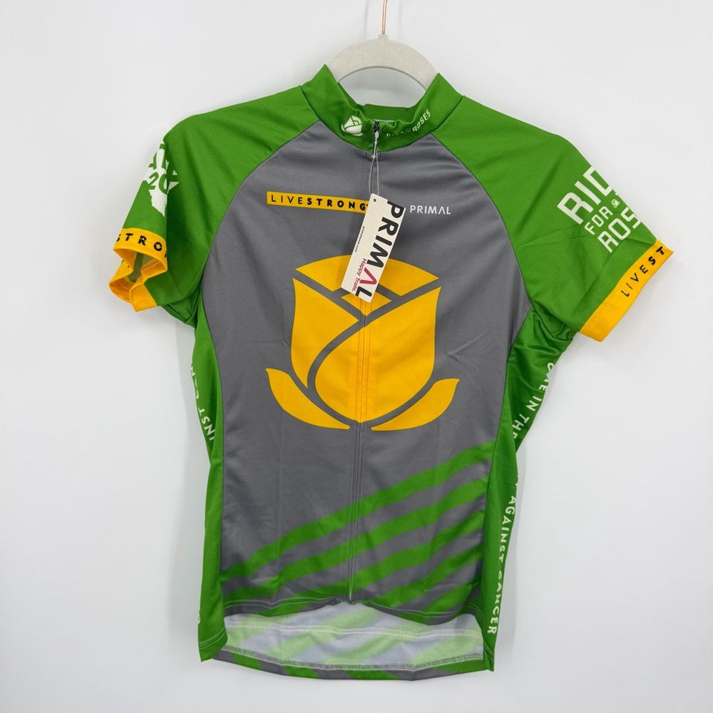 Primal LIVESTRONG 2017 Ride for the Roses full-zip cycling jersey green sz‎ S
